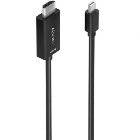 Cable Conversor Aisens A125-0890/ Mini DisplayPort Macho - HDMI 4K Macho/ 5m/ Negro