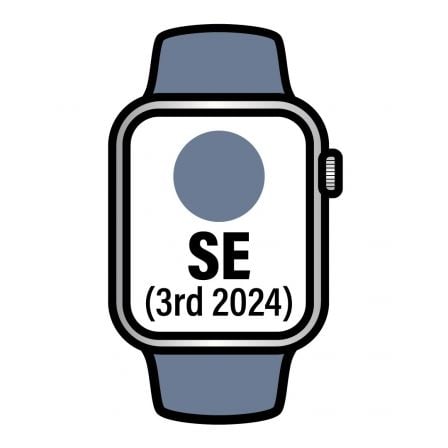 Apple Watch SE 3rd V2/ GPS/ 44mm/ Caja de Aluminio/ Correa Deportiva Azul Denim M/L