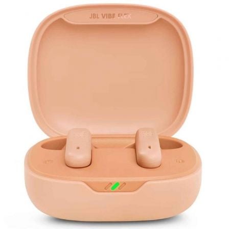 Auriculares Bluetooth JBL Vibe Flex con estuche de carga/ Autonomía 8h/ Beige