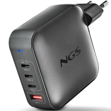 Cargador de Pared NGS Bud/ 3xUSB Tipo-C/ 1xUSB/ 165W