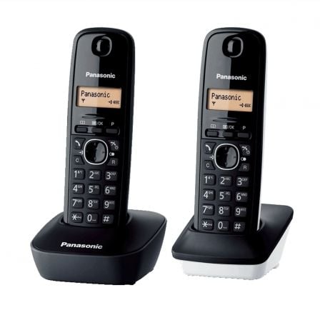 Telefono Inalambrico Panasonic KX-TG1612SP1/ Pack DUO/ Negro