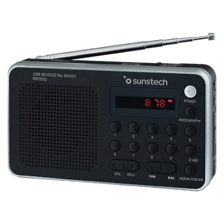 Radio Portátil Sunstech RPD32SL/ Negra y Plateada