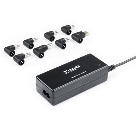 Cargador de Portatil TooQ TQLC-65BS02AT/ 65W/ Automatico/ 8 Conectores/ Voltaje 18.5-20V/ 1 USB