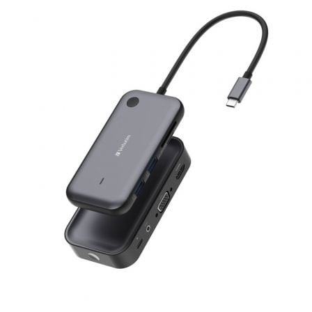 Adaptador de pantalla Inalambrica USB Tipo-C Verbatim Share My Screen 1080P WDA-01/ 1xHDMI/ 1xVGA/ 2xUSB/ 1xLector Tarjetas/ 1xJack/ 1xUSB Tipo-C