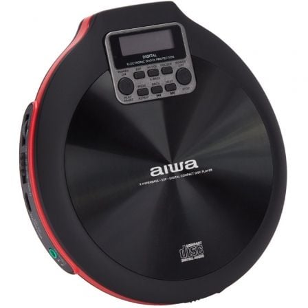 Reproductor de CD/CDR/MP3 Aiwa Walk PCD-810RD/ Negra y Roja