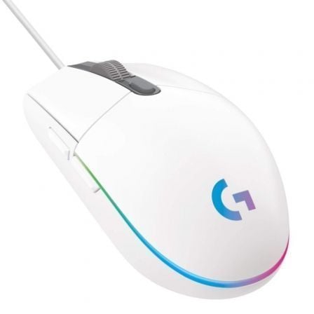 Raton Gaming Logitech G102 Lightsync/ Hasta 8000 DPI/ Blanco