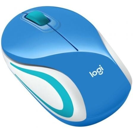 Raton Mini Inalambrico Logitech M187/ Hasta 1000 DPI/ Azul