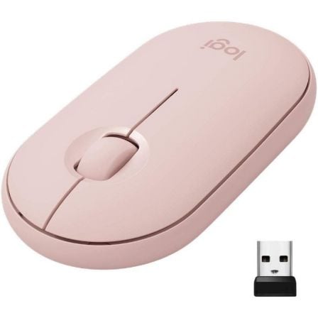 Raton Inalambrico por Bluetooth/ 2.4GHz Logitech Pebble M350/ Hasta 1000 DPI/ Rosa