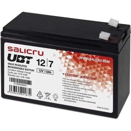 Bateria Salicru UBT 12/7 V2 compatible con SAI Salicru segun especificaciones