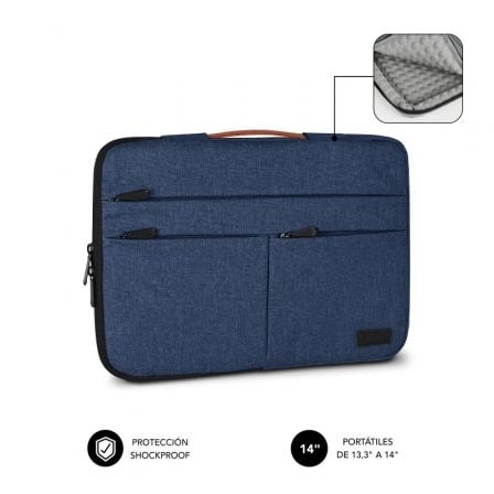 Funda Subblim Air Padding 360 Sleeve para Portatiles hasta 14p/ Azul