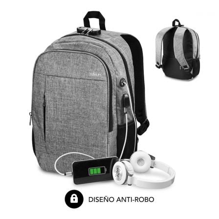 Mochila Subblim Urban Lock para Portatiles hasta 16p/ Puerto USB/ Antirrobo