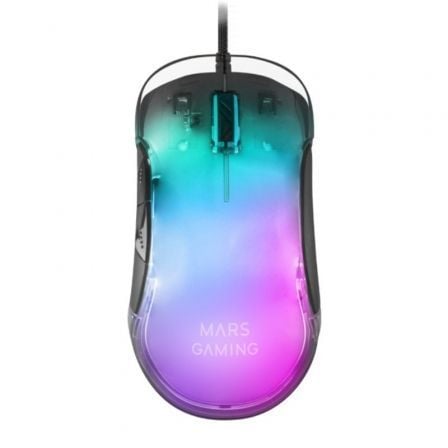 Raton Gaming Mars Gaming MMGLOW/ Hasta 12800DPI/ Negro