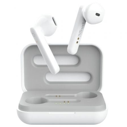 Auriculares Bluetooth Trust Primo Touch con estuche de carga/ Autonomia 4h/ Blancos