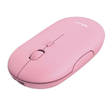 Raton Inalambrico por Bluetooth Trust Puck/ Bateria recargable/ Hasta 1600 DPI/ Rosa